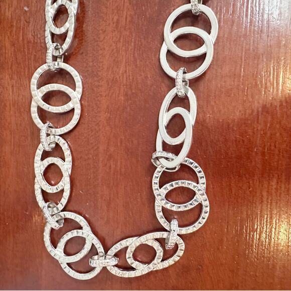 Waist Chain Belt Silver tone Interlocking Round Circles Retro 80s 90s y2k